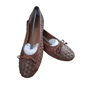 Bed Stu ROAN Woven Leather Buisness Women's size 9 Balletcore Bow Casual Flat